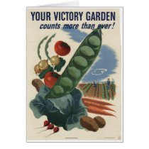 Victory garden poster, World War 2 1945 Greeting Cards