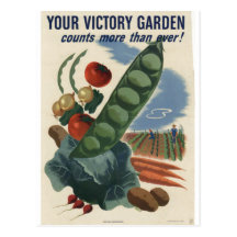 Victory garden poster, World War 2 1945 Post Cards