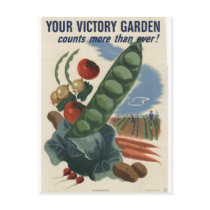 Victory garden poster, World War 2 1945 Post Cards
