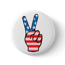 Victory (Red, White & Blue) Button by PulseDragon Victory (Red, White & Blue) Button