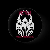 VICTUM WHITE ON BLACK BUTTON by Victumrock VICTUM WHITE ON BLACK BUTTON