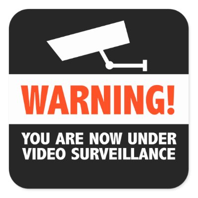 Video Camera Surveillance Square Sticker