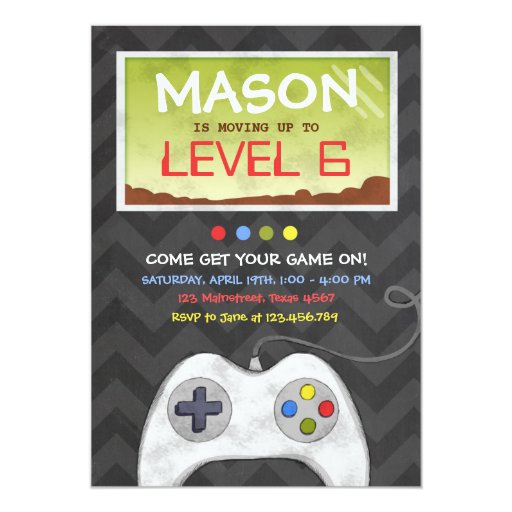 Video Game Boy Birthday Party Invitation Zazzle