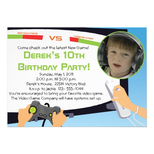 Video Game Party - Personalized Invitations