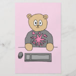 Video Game Player Bear. Personalized Flyer