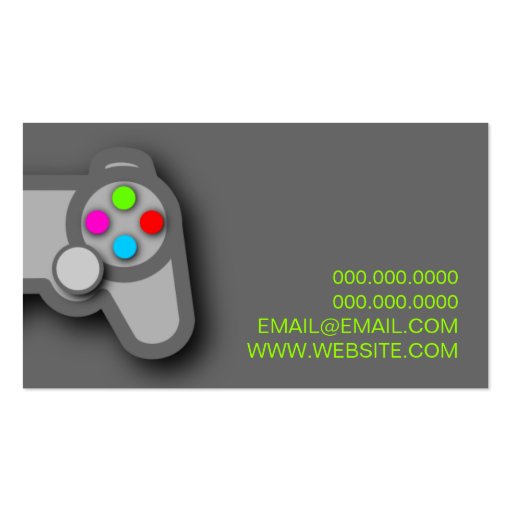 Video Games Gamer Specialist Business Card Template (back side)