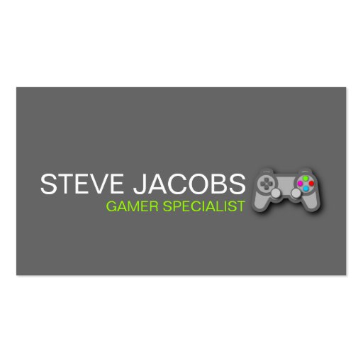 Video Games Gamer Specialist Business Card Template (front side)