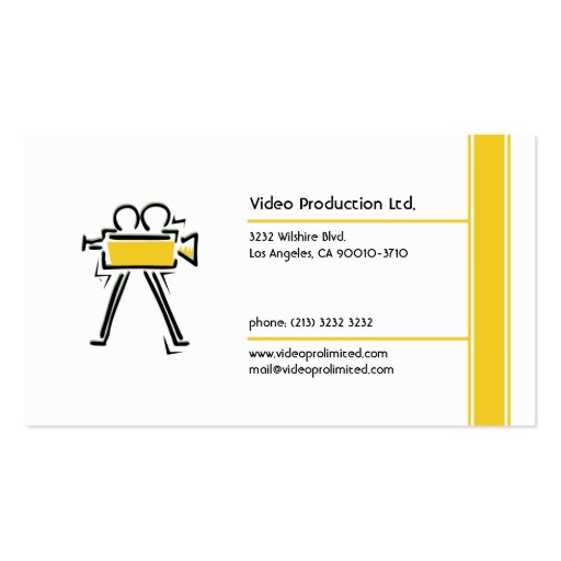 Video Production Business Card (front side)