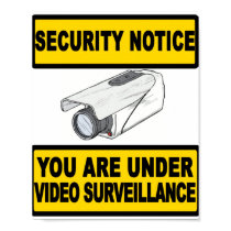 Video Surveillance Security Notice Sign Poster posters by cutencomfy Video Surveillance Security Notice Sign Poster posters