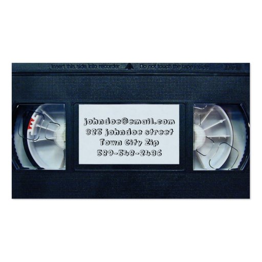 Videotape Business Card Templates (back side)