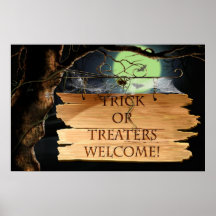 Viejo truco espeluznante o poster agradable de Tre
