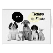 VIENTE UNO CUMPLEANOS=HAPPY 21st BIRTHDAY Greeting Cards