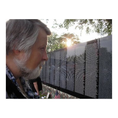 Viet Nam Veteran Visits the Traveling Wall Poster by Cherrion