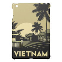 vietnam art deco retro travel poster ipad mini cases