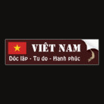 Vietnam Flag Map Text Bumper Sticker