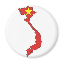 Vietnam flag map magnets