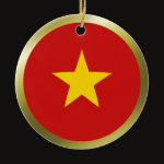 Vietnam Fisheye Flag Ornament
