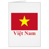 Vietnam Flag with Name in Vietnamese Greeting Cards
