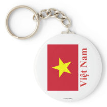 Vietnam Flag with Name in Vietnamese Keychain