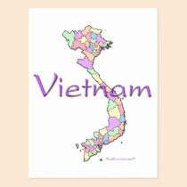 Vietnam Map postcards