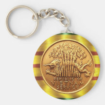 Vietnam service medal key ring keychain