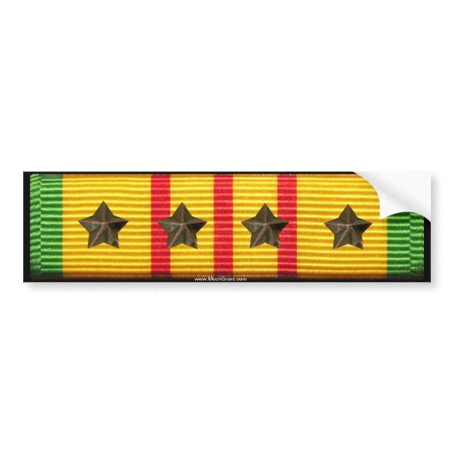 Vietnam Service Ribbon 4 Campaign Stars Car Bumper Sticker Zazzle