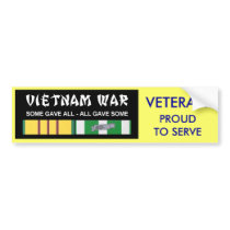 VIETNAM SERVICE RIBBONS - PROUD TO SERVE VET bumper stickers by drphill1946 VIETNAM SERVICE RIBBONS - PROUD TO SERVE VET bumper stickers
