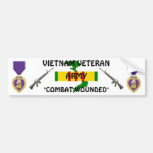 VIETNAM VET Combat Wounded Bumper Sticker
