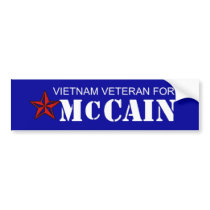 Vietnam Vet for McCain Bumper Sticker bumper stickers by thehatch Vietnam Vet for McCain Bumper Sticker bumper stickers