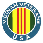 Vietnam Veterans of the USA Round Stickers
