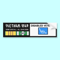 VIETNAM WAR - DISABLED VET bumper stickers