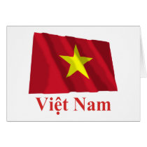 Vietnam Waving Flag with Name in Vietnamese Card