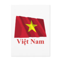 Vietnam Waving Flag with Name in Vietnamese Post Card
