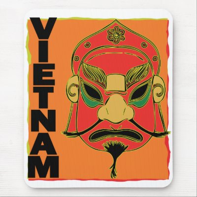VIETNAMESE MASK Mousepad by nassosvakalis