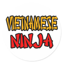 Vietnamese Ninja Round Sticker