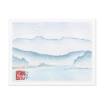 View From The Ferry Watercolor Postcard