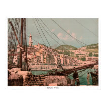 View from the harbor, Mentone, Riviera posters