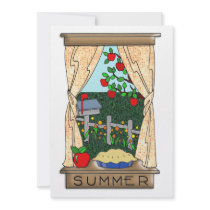 View From the Kitchen Window in Summer Personalized Invite