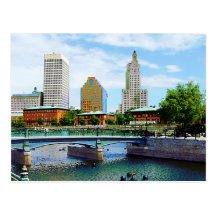 View from Waterplace Park, Providence, RI Postcard