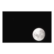 View of a full Moon, also shows Mars