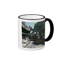 View of a lower gallery with balustrades coffee mugs