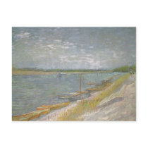 View of a River w Rowing Boats by Vincent van Gogh Post Card
