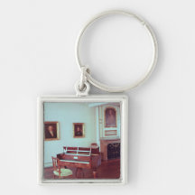 View of a room with a grand piano key chains
