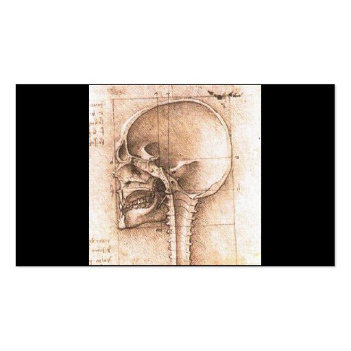 View of a Skull by Leonardo Da Vinci c. 1489 Business Card (front side)