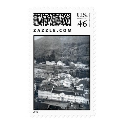 View of a Town Postage Stamp by Ruba102