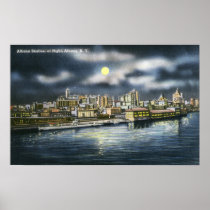View of Albany Skyline at Night Posters