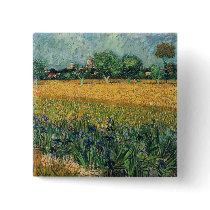View of Arles with Irises, Vincent van Gogh Pinback Buttons