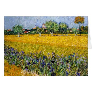 View of Arles with Irises Vincent van Gogh paint Greeting Card