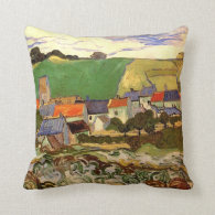 View of Auvers Vincent van Gogh. Throw Pillow