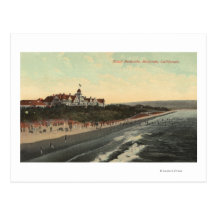 View of Beach & the Hotel Redondo Post Card